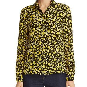 Alice + Olivia Willa Floral Print Silk Blouse